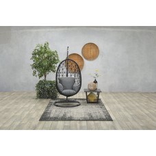 Panama swing chair egg rope zwart Ø8mm/ reflex grey
